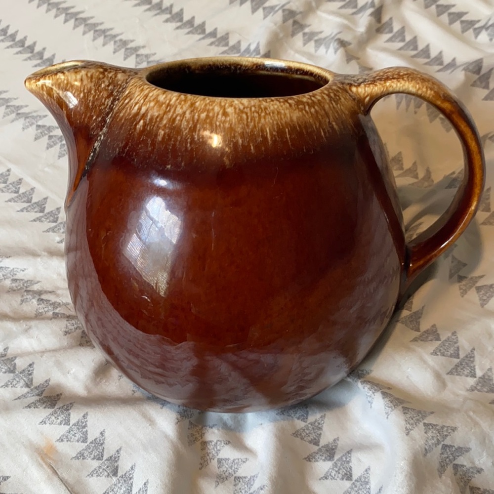 Vintage Hull Teapot Brown Drip -MISSING LID-